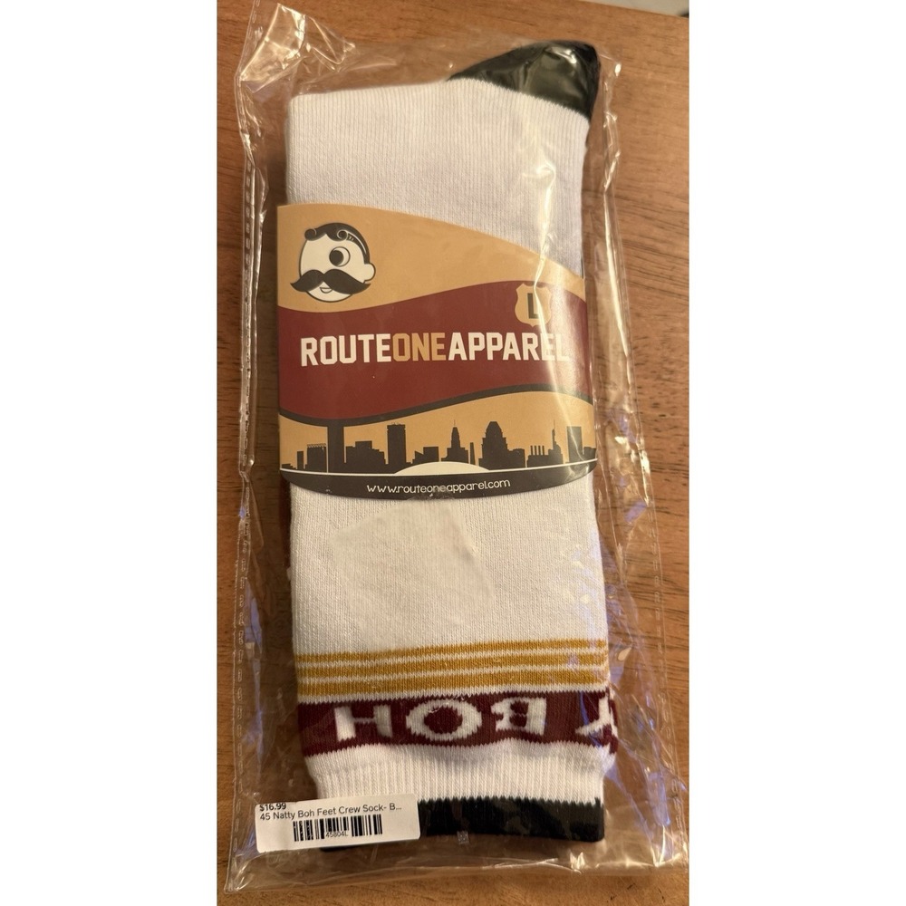 Natty Boh Crew Socks Men's Large Route One Apparel Multicolor